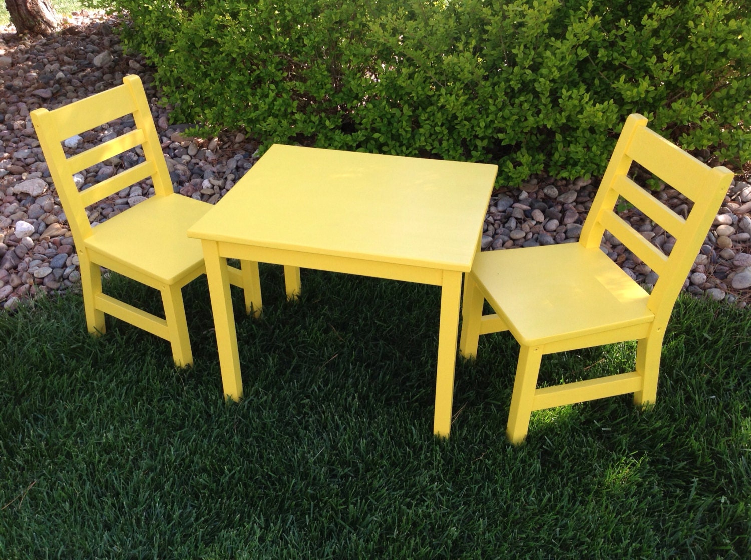 Kids Table & Chair Set // Solid Wood // Yellow