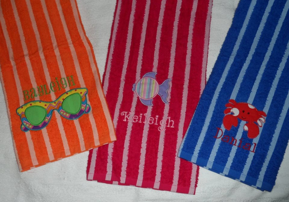 Infant Baby Toddler Child Boys Girls Custom Beach Towels Summer Design with Name