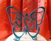 Monogram  Lettered Custom Butterfly Wedding Cake Topper