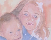 Custom Commission Watercolor Portrait of your Child or Pet. 9X12 or smaller