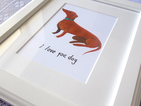 Daschund Weiner Dog Love Portrait 5x7 Print