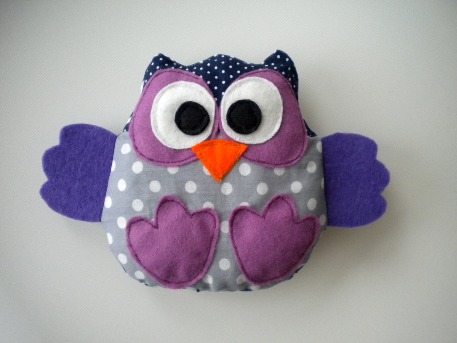stuffed soft owl toy, handmade cotton, perfect gift or decoration