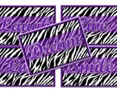5 (5x7) - Purple Zebra Prints  "Live Love Laugh Smile Dream" Inspirational Quote Art "Teen Room Wall Pictures"