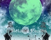 Pin Up Moon Print 12x18