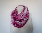 pink rose print infinity scarf