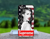 Supreme American Lana Del Rey - Photo Print in Hard Case - For iPhone 4 / 4s Case , iPhone 5 Case - White Case, Black Case (CHOOSE OPTION )