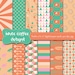 INSTANT DOWNLOAD - Digital Paper Pack - Personal and Commercial Use - DPP0055 feathers, flowers, keys, elephant in turquoise, coral and pink