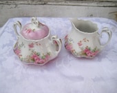 Darling Shabby cream and sugar set, antique vintage victorian New Hamsburg Austria china