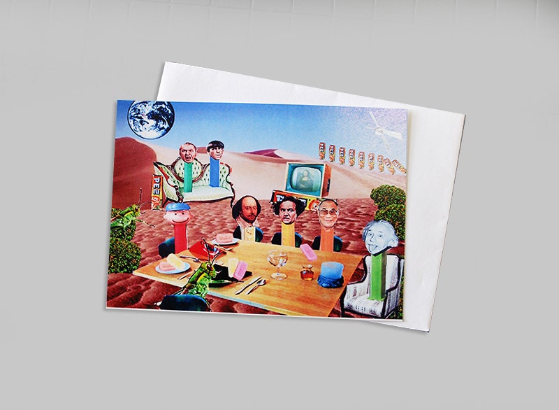 8 Miniature Note Cards-Paper Goods-Blank Greeting Card-Pez World juxtapositional abstract art stationery card
