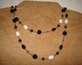 Handmade Onyx, Obsidian, Jade, and Hematite Necklace, 42.5 inches