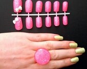 Handmade false nails and matching jewellery gift set