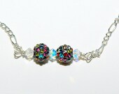 Sterling Silver Pave Crystal Bracelet - Silver Charm Bracelet