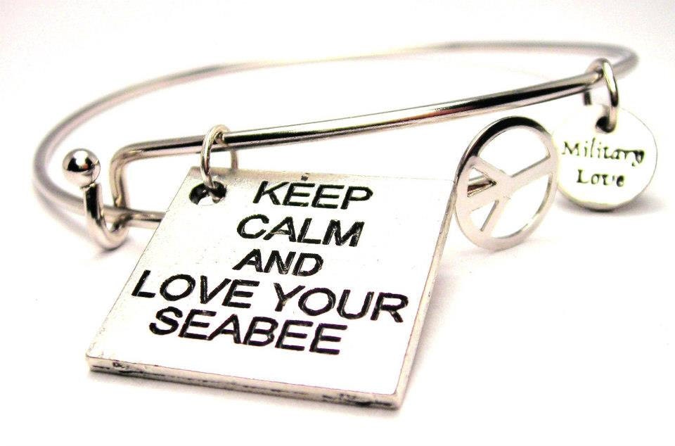 Keep Calm And Love Your Seabee bangle bracelet
