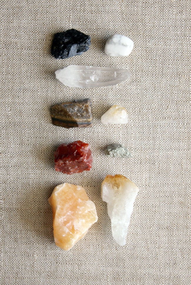 handmade curio drawer crystal and mineral instant stone collection