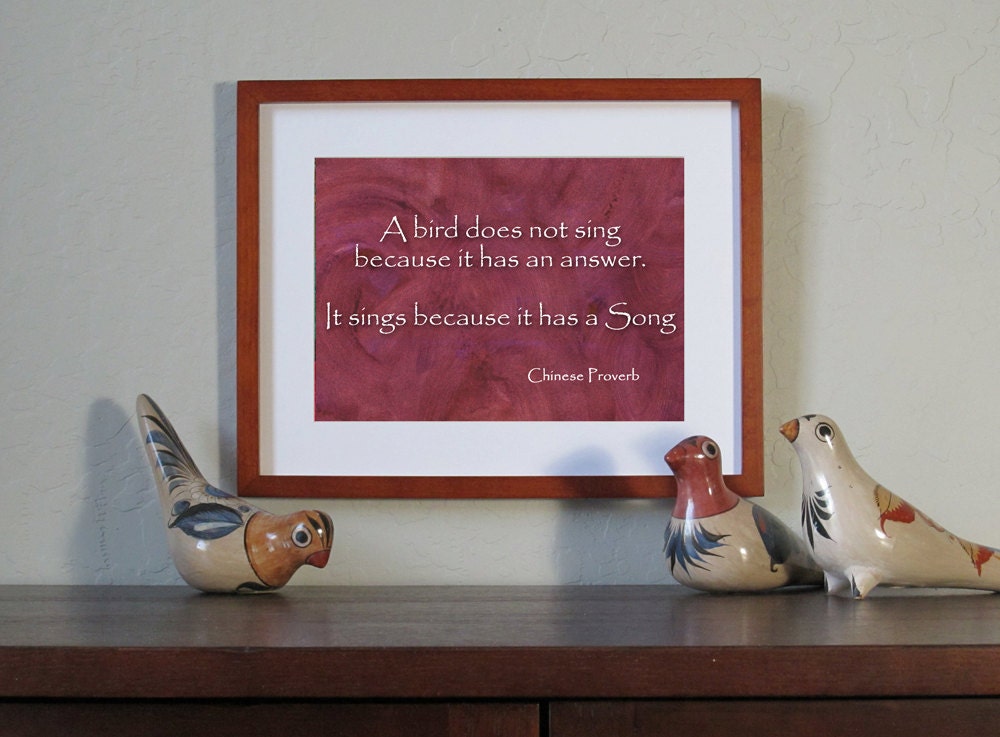 FREE Shipping - FREE 11" x 14" Mat with a Print - Home/Office Inspirational Quote - Chinese Proverb  -  Makes a Great Gift (PGRAD2013081)