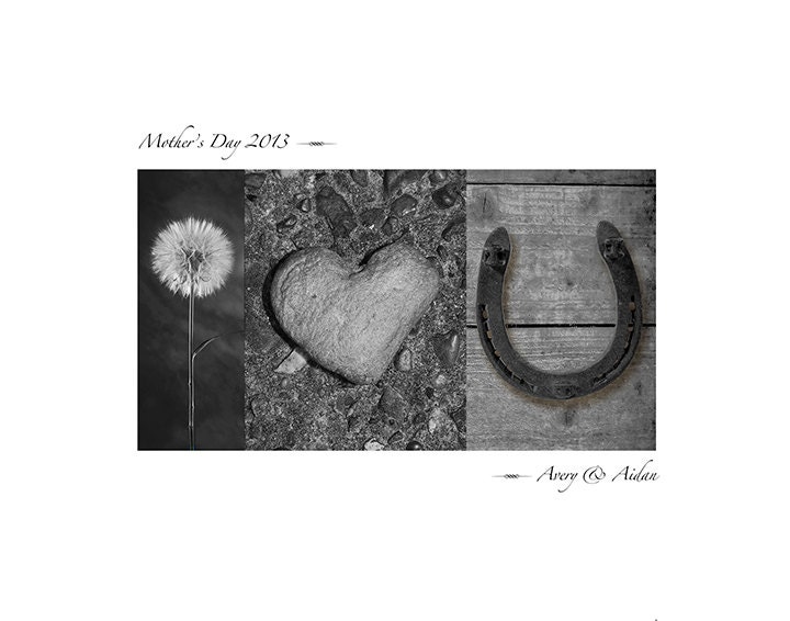 GREAT GIFT Black & White Alphabet Art Photo Collage 'I Love You'