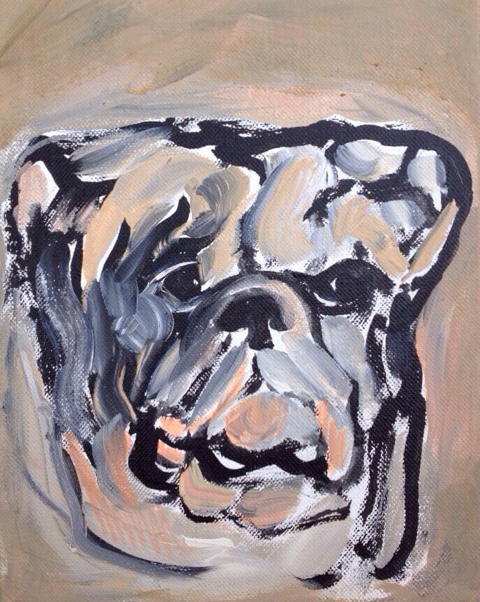 Bulldog Print on Canvas