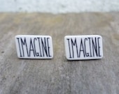 Imagine - original print earrings