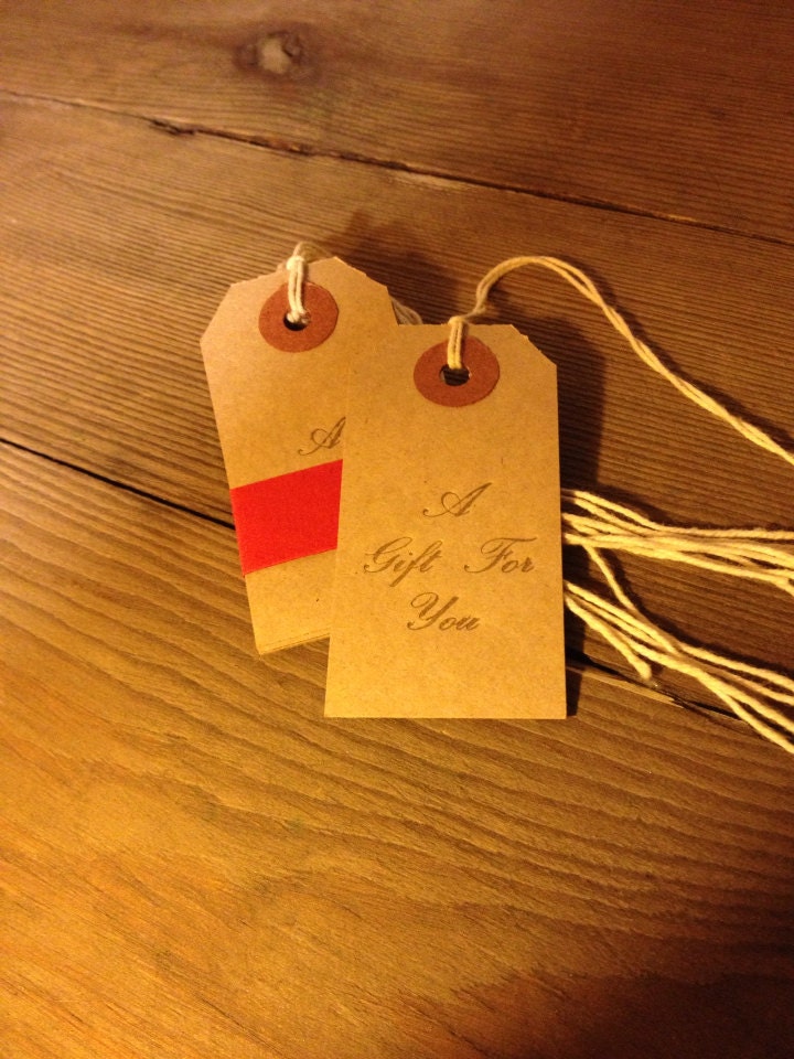 Letterpress gift tag "A gift for you" pack of 5