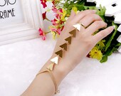 Slave Bracelet,,Golden Triangle,Jewelry, Hand Chain,Hand Harness ,Ring Bracelet,Hand Jewelry,Body Jewellery,Custom Jewelry