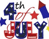 INSTANT DOWNLOAD Two Pack 4th of July Independence Day Holiday Machine Embroidery Design Includes Both Applique and Filled Stitch