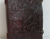 Leather Journal Pure Leather Bound Blank Diary/Journal/Notebook/sketchbook/planner Pentagram Pentacle Emboss book of shadows