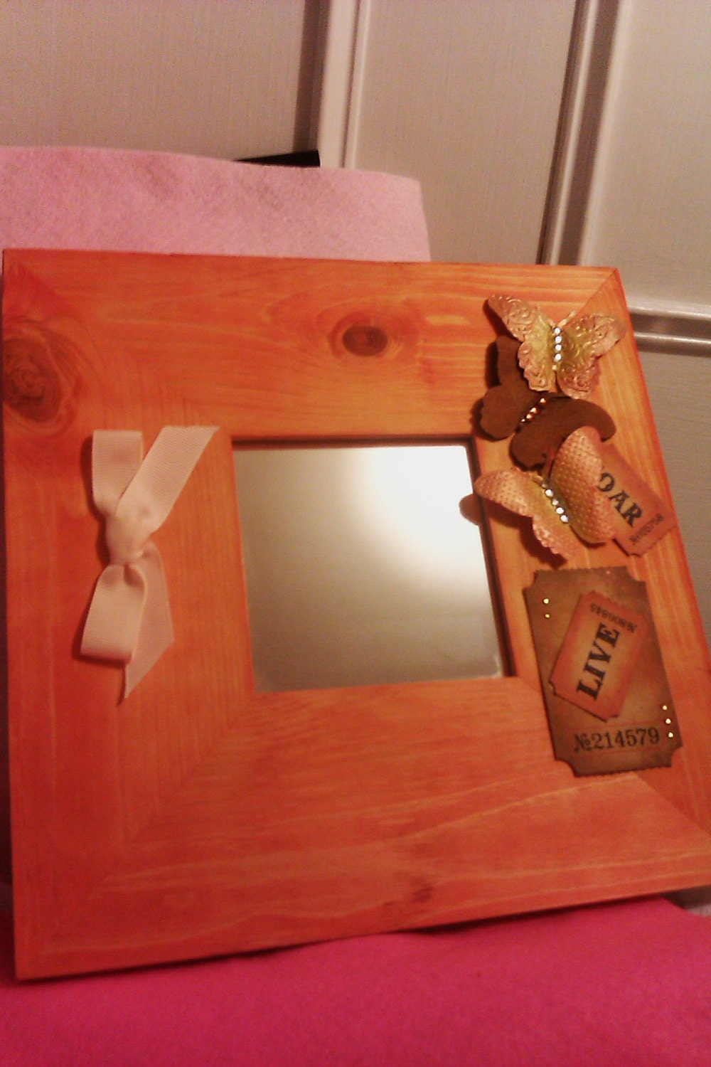Altered original (new) wooden framed mirror