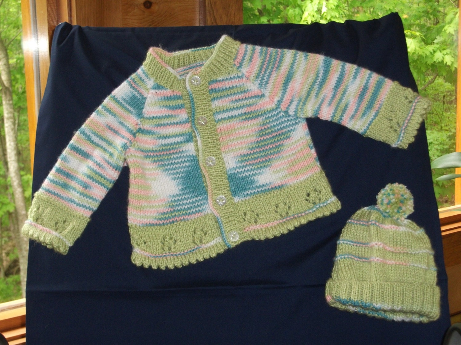 Baby girls sweater and hat set 6-12 month size