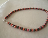 Magnetic Hematite Beaded Anklet with glass beads