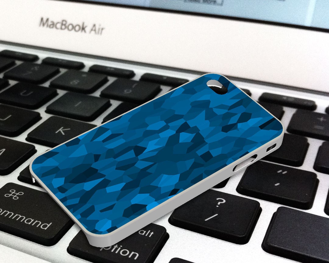 Blue Shards Geometric Pastel Unique iPhone 4 Case , Plastic iPhone 5 case