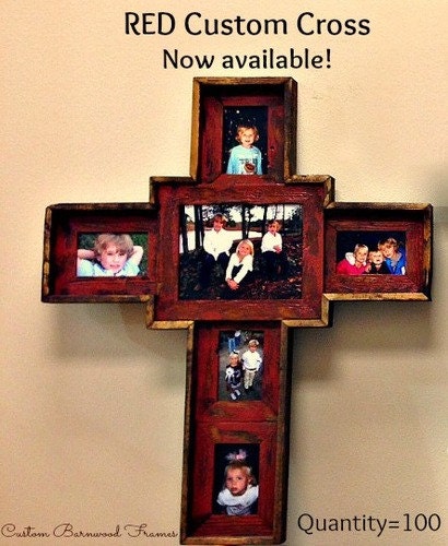LIMITED AMOUNT AVAILABLE - Custom Barnwood Cross - Red