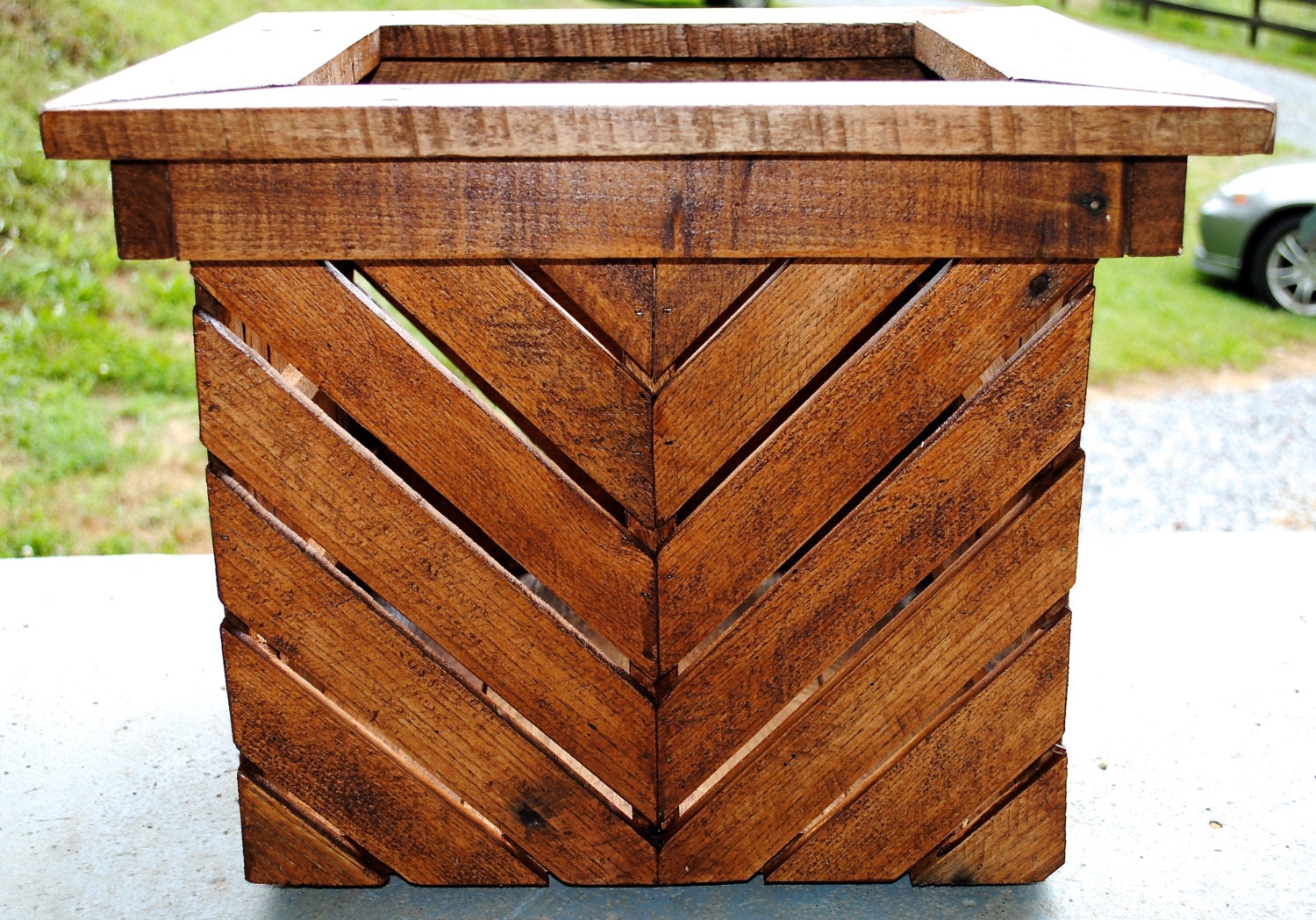 Hand crafted reclaimed wooden planter box