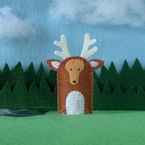 Buck Stag Deer Finger Puppet