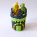 Felted wool castle tower with King and Queen dolls