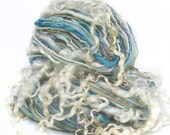 Handspun Art Yarn handdyed Merino wool with Wensleydale locks