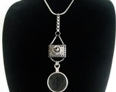stop and see the flowers - antique optical lens assemblage necklace