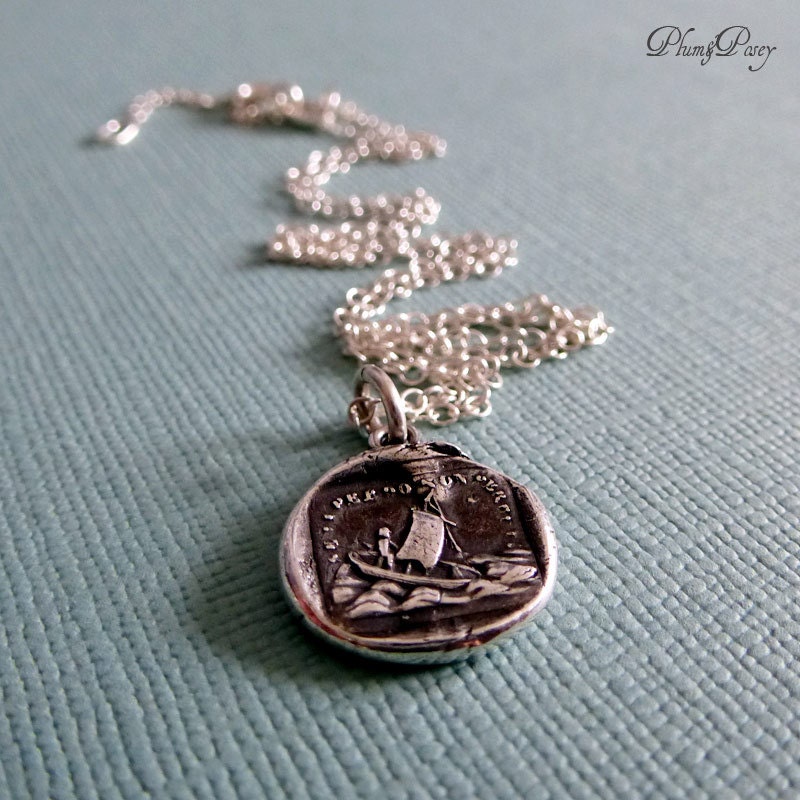 If I lose you I am lost Wax Seal Necklace -Cupid Wax Seal Charm Sailing Boat and North Star - Guiding star