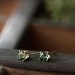 14k gold green tourmaline studs, post earrings