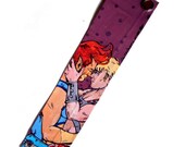 Gay Cartoon Lovers - Lion-O and He-Man passionate embrace - hand painted cuff - Valentine's Day