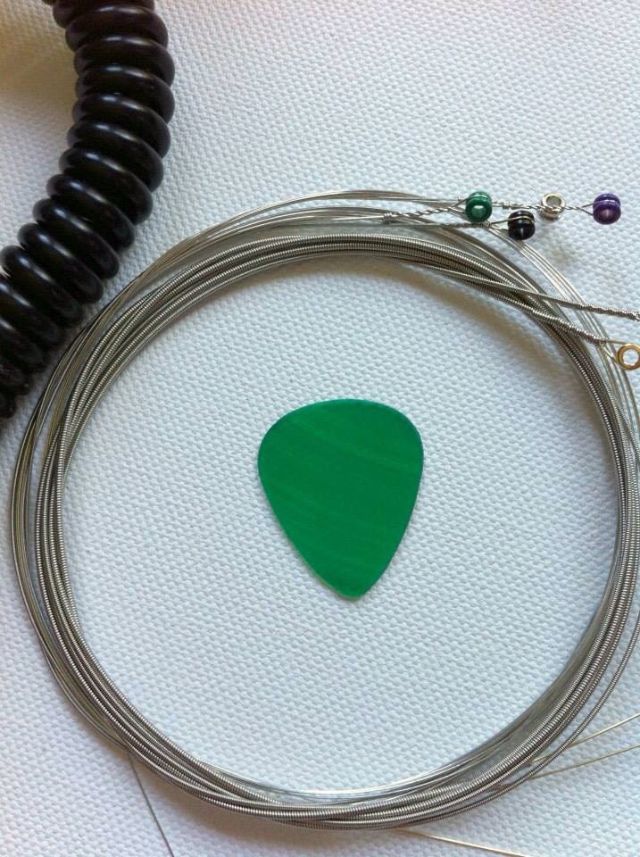 Guitar Pick in Green - Handmade From Recycled Vinyl Record - Gift for Musicians, Rockers, Vinyl Collectors