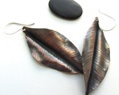 Two Leaves copper fold formed earrings