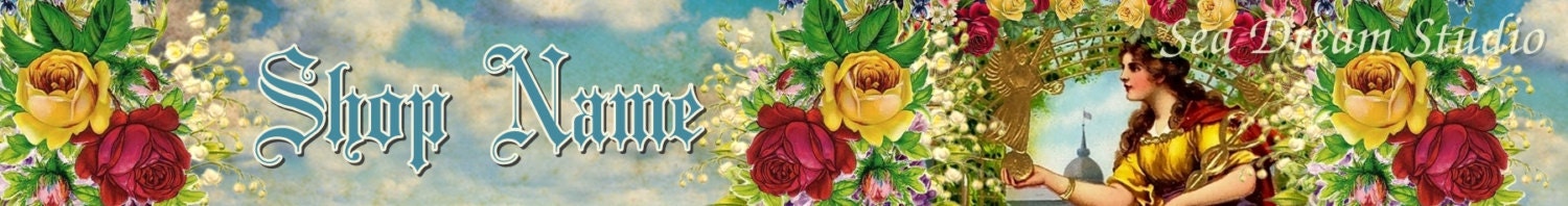 Vintage Goddess  Etsy Shop Banner and Avatar by Sea Dream Studio one of a kind