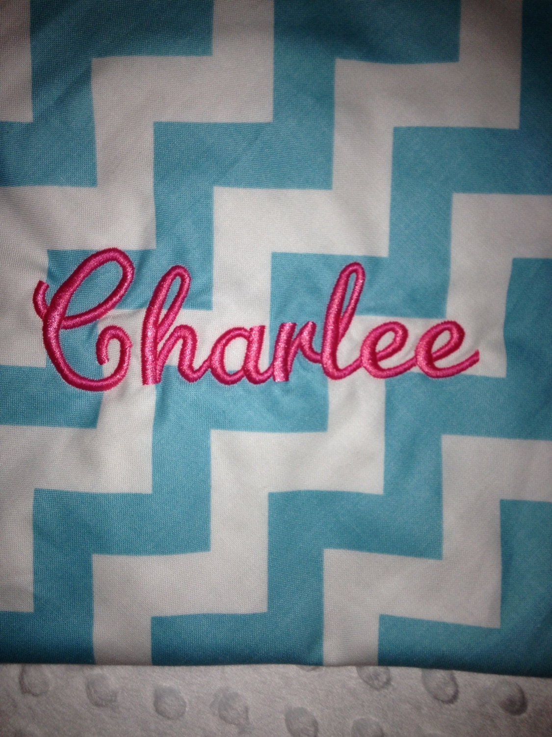Blue Chevron - Baby Blanket - Chevron Baby Blanket  - Minky Blanket -  Baby Gift Idea