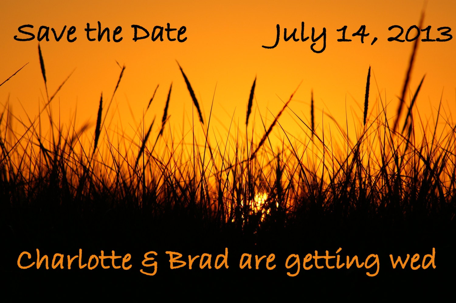 Wedding Save the Date Announcement Personalized DIY Printable Beach Wedding Sunset Photo Card Oregon Coast