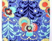 Double Wet Bag / XL 16 x 22 x 6 / Adjustable Removable Strap / Amy Butler Periwinkle Paradise Garden / Diapers / Gym / Swim / SEALED SEAMS
