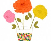A Perfect Kind Of Day - illustration print, digital art, floral art poster