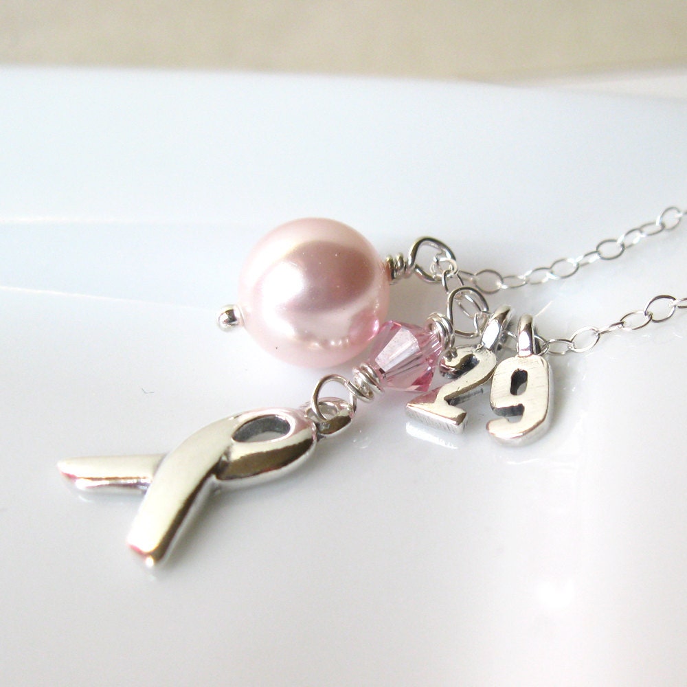 For Bridget Necklace  Breast cancer Awareness, pink ribbon,