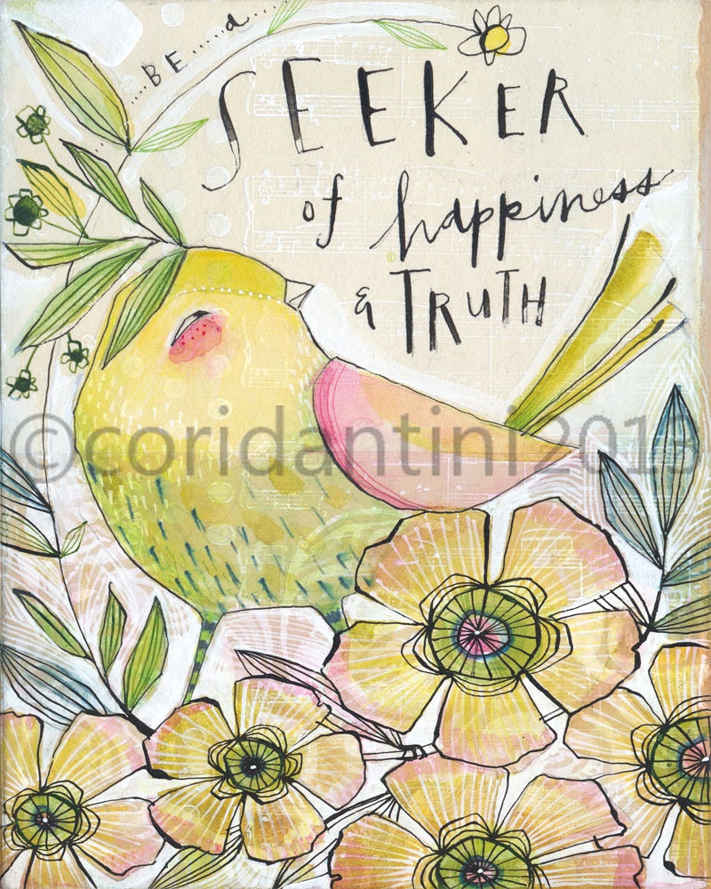 whimsical watercolor painting of a bird- 8 x 10 - archival and limited edition print by cori dantini
