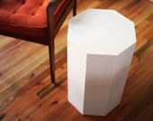 Modern End Table White Octagon