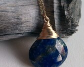 Larger than Life Lapis Teardrop Goldfilled Necklace